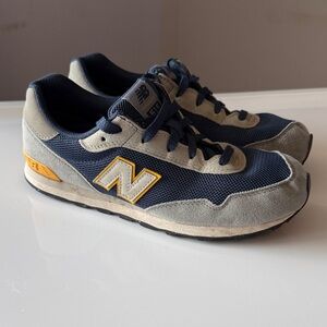 New Balance 515 Blue and Beige Sneakers with Yellow Detail